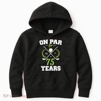 75 Years Old Happy 75th Birthday Present for Golfers Kids Hoodie