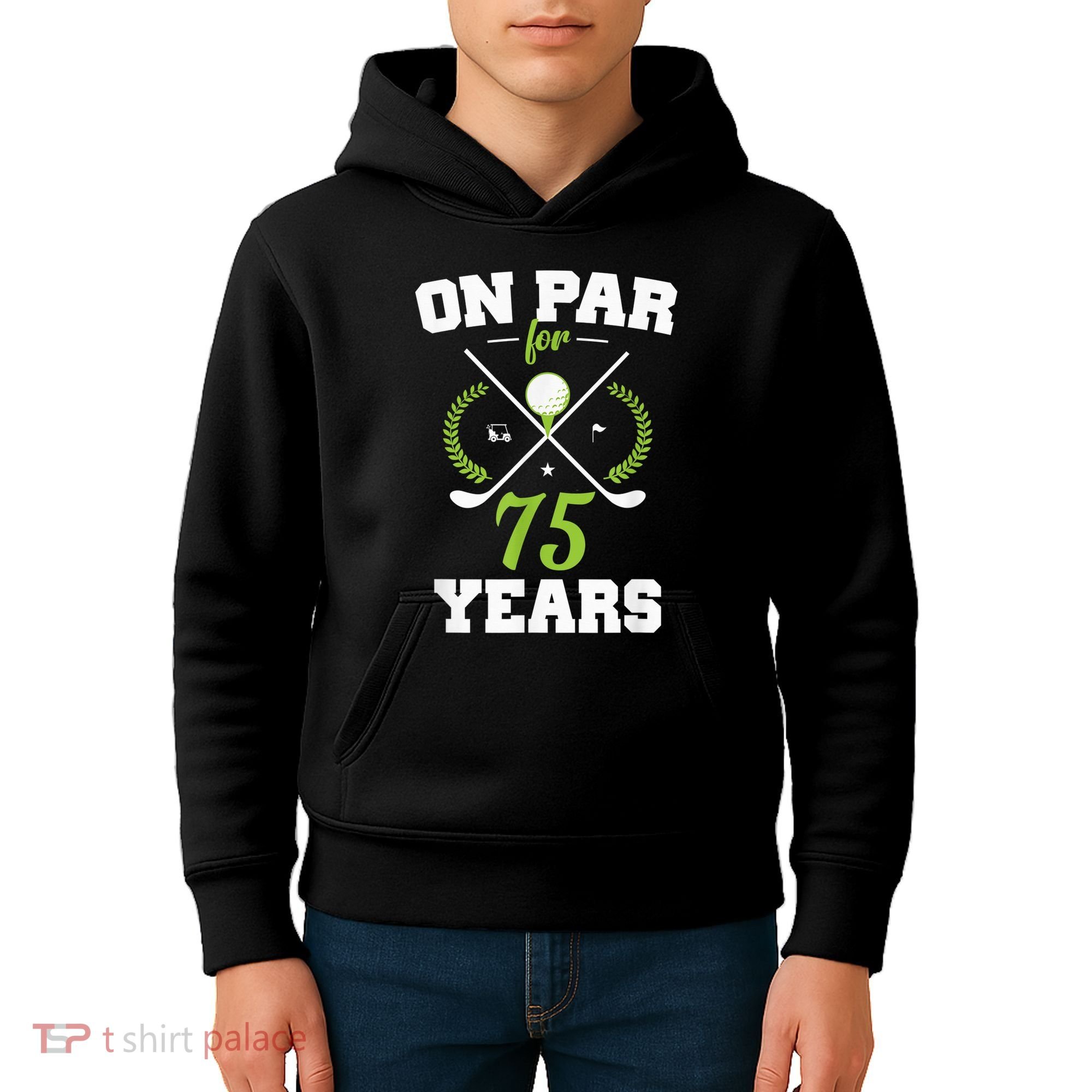 75 Years Old Happy 75th Birthday Present for Golfers Kids Hoodie