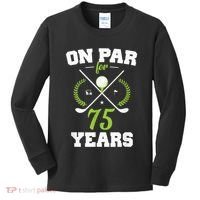 75 Years Old Happy 75th Birthday Present for Golfers Kids Long Sleeve Shirt thumb 0