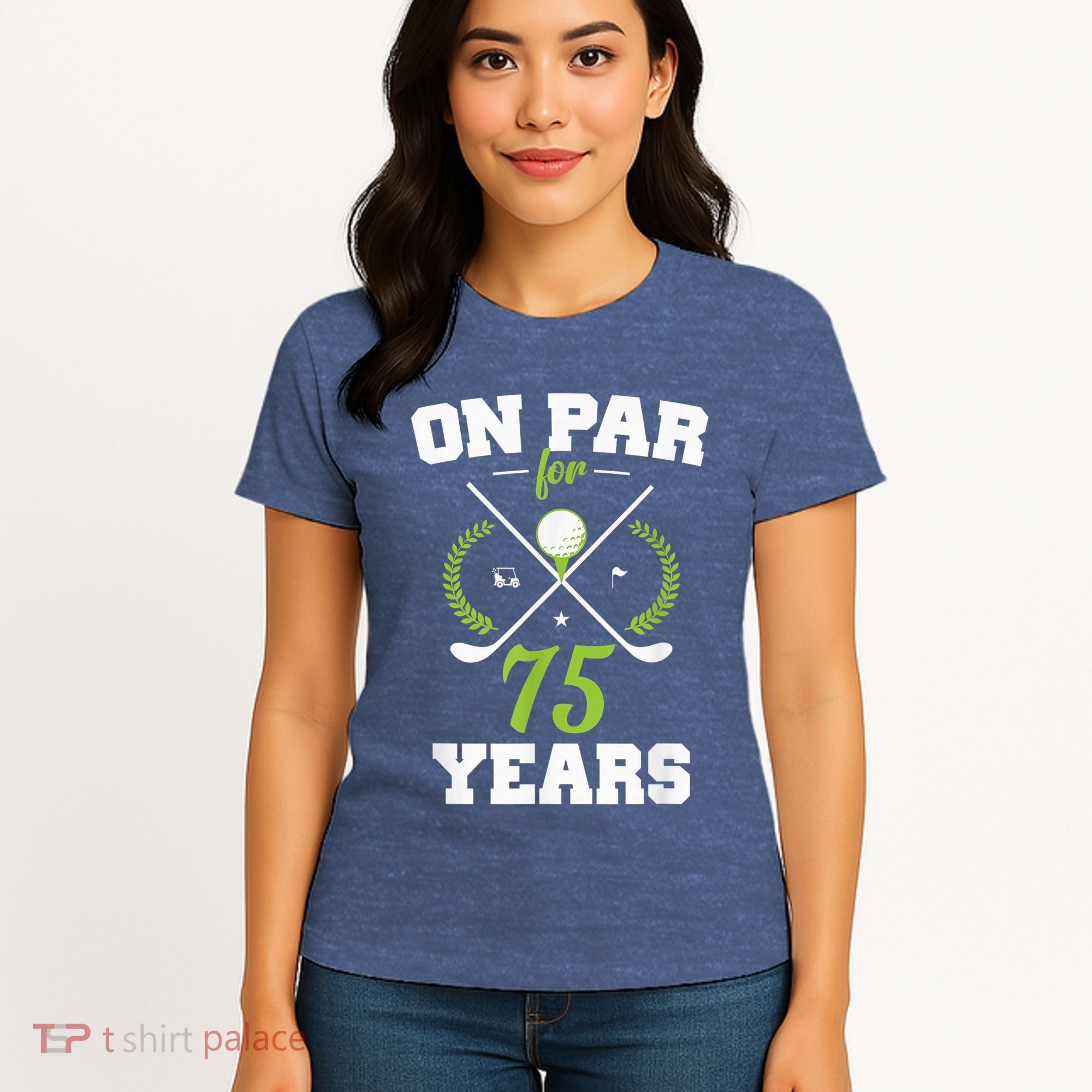 75 Years Old Happy 75th Birthday Present for Golfers Women's T-Shirt