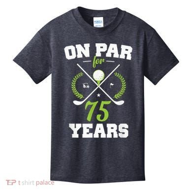 75 Years Old Happy 75th Birthday Present for Golfers Kids T-Shirt