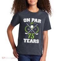 75 Years Old Happy 75th Birthday Present for Golfers Kids T-Shirt thumb 2