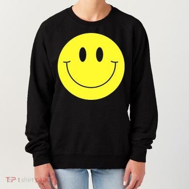 70s Yellow Smile Face Cute Happy Peace Smiling Face Women's Sweatshirt