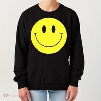 70s Yellow Smile Face Cute Happy Peace Smiling Face Women's Sweatshirt thumb 0