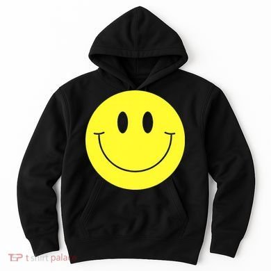 70s Yellow Smile Face Cute Happy Peace Smiling Face Hoodie