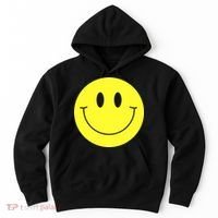 70s Yellow Smile Face Cute Happy Peace Smiling Face Hoodie thumb 0