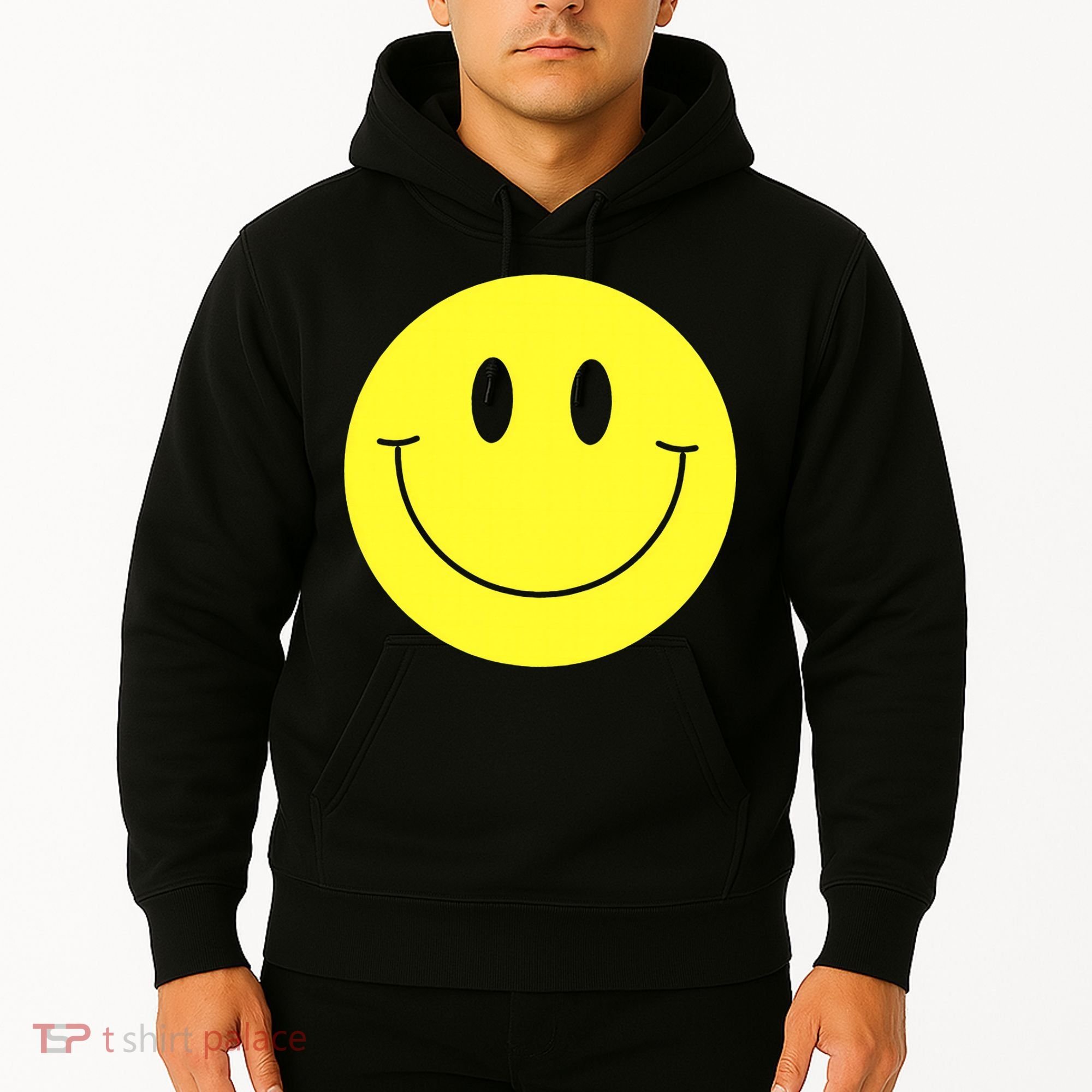 70s Yellow Smile Face Cute Happy Peace Smiling Face Hoodie