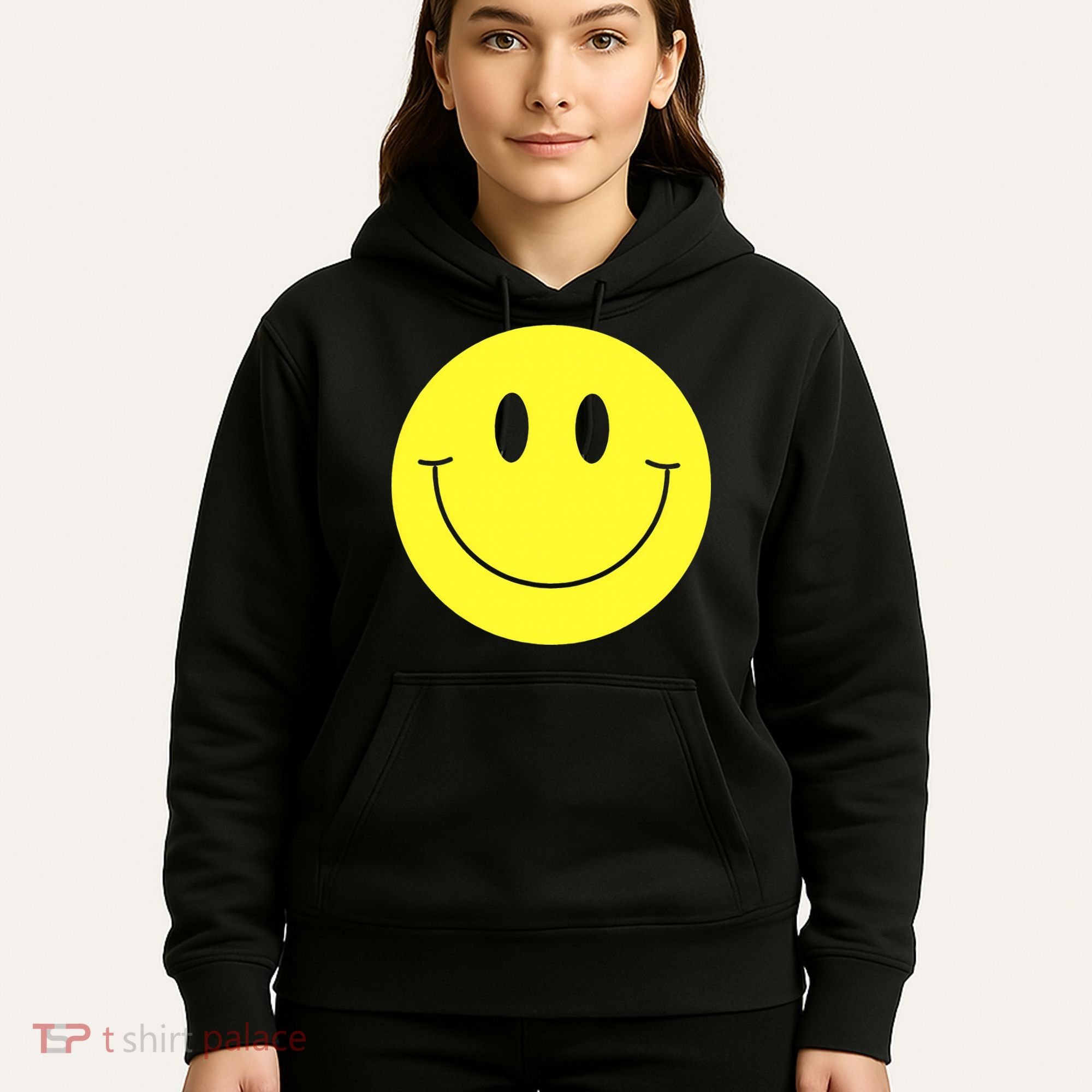 70s Yellow Smile Face Cute Happy Peace Smiling Face Hoodie