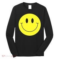 70s Yellow Smile Face Cute Happy Peace Smiling Face Long Sleeve Shirt thumb 0