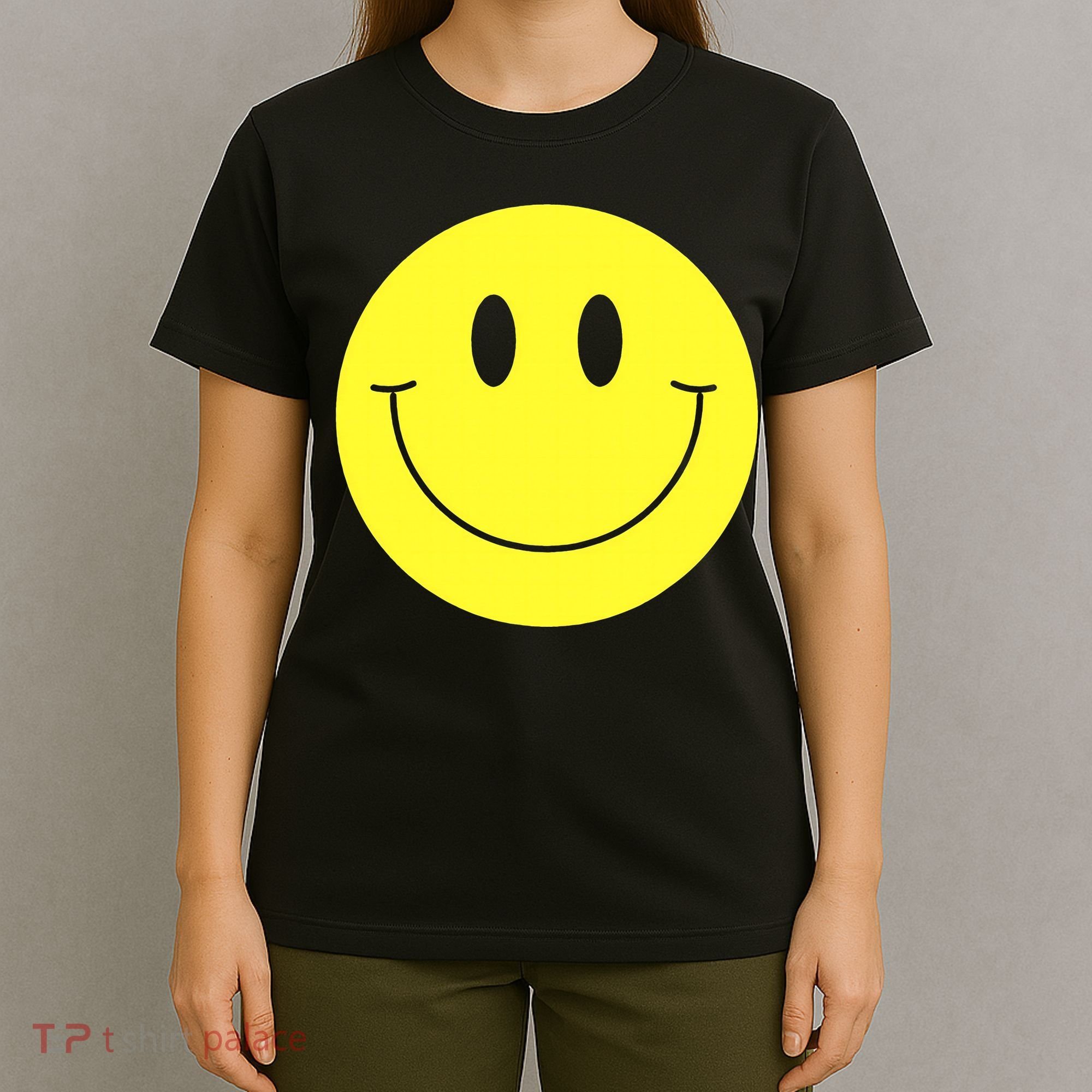 70s Yellow Smile Face Cute Happy Peace Smiling Face T-Shirt