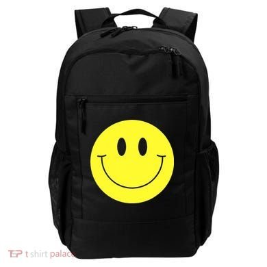 70s Yellow Smile Face Cute Happy Peace Smiling Face Backpack