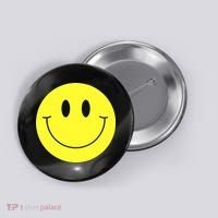 70s Yellow Smile Face Cute Happy Peace Smiling Face Button thumb 0