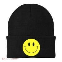 70s Yellow Smile Face Cute Happy Peace Smiling Face Beanie thumb 0