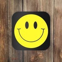 70s Yellow Smile Face Cute Happy Peace Smiling Face Coaster thumb 0