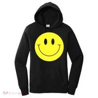 70s Yellow Smile Face Cute Happy Peace Smiling Face Women's Hoodie thumb 0