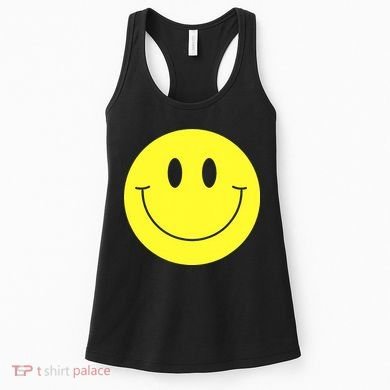 70s Yellow Smile Face Cute Happy Peace Smiling Face Women's Tank Top