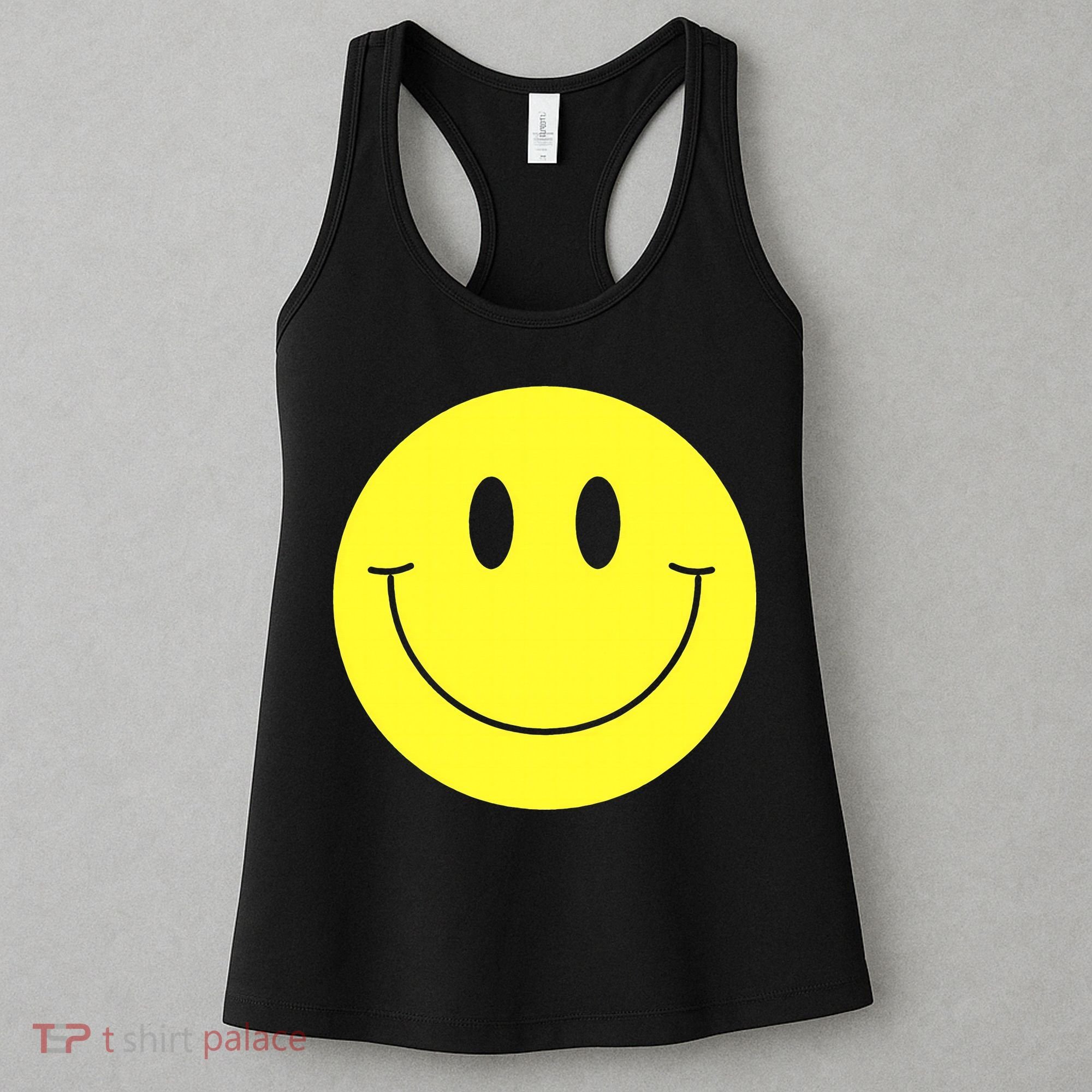 70s Yellow Smile Face Cute Happy Peace Smiling Face Women's Tank Top