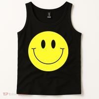 70s Yellow Smile Face Cute Happy Peace Smiling Face Tank Top thumb 2