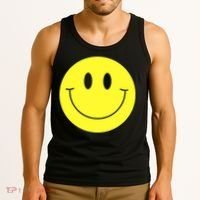 70s Yellow Smile Face Cute Happy Peace Smiling Face Tank Top thumb 3
