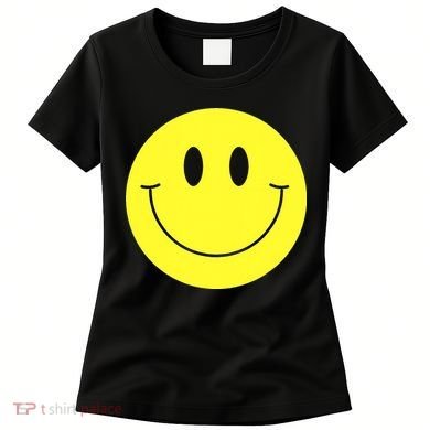 70s Yellow Smile Face Cute Happy Peace Smiling Face Women's T-Shirt