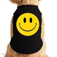 70s Yellow Smile Face Cute Happy Peace Smiling Face Doggie Tank thumb 0
