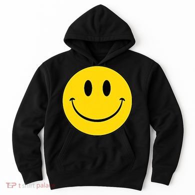 70s Yellow Smile Face Cute Happy Peace Smiling Face Hoodie