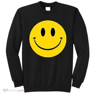 70s Yellow Smile Face Cute Happy Peace Smiling Face Sweatshirt