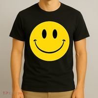 70s Yellow Smile Face Cute Happy Peace Smiling Face T-Shirt thumb 3