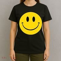70s Yellow Smile Face Cute Happy Peace Smiling Face T-Shirt thumb 4