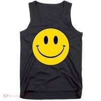 70s Yellow Smile Face Cute Happy Peace Smiling Face Tank Top thumb 0