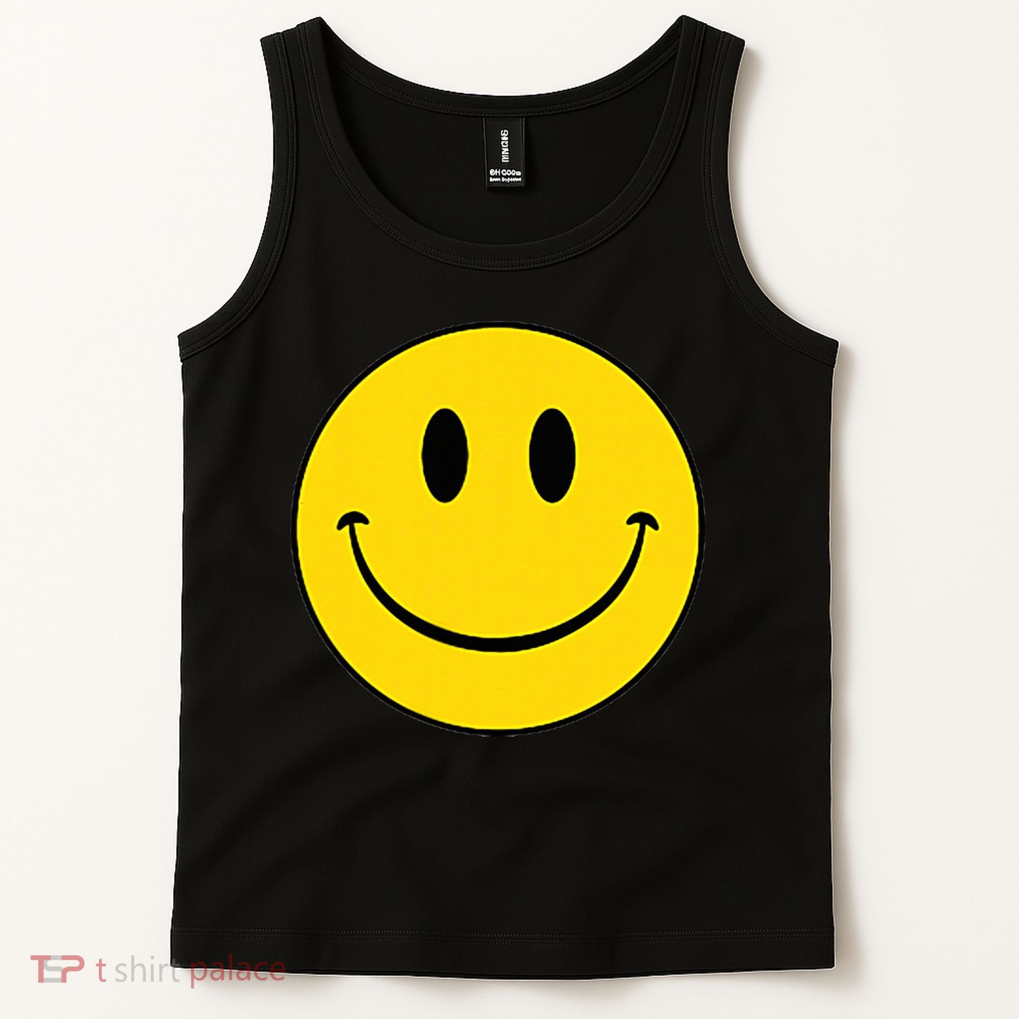 70s Yellow Smile Face Cute Happy Peace Smiling Face Tank Top