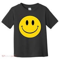 70s Yellow Smile Face Cute Happy Peace Smiling Face Toddler T-Shirt thumb 0