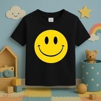70s Yellow Smile Face Cute Happy Peace Smiling Face Toddler T-Shirt thumb 3