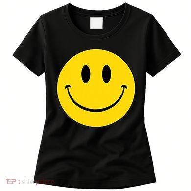 70s Yellow Smile Face Cute Happy Peace Smiling Face Women's T-Shirt