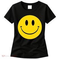 70s Yellow Smile Face Cute Happy Peace Smiling Face Women's T-Shirt thumb 0