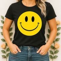 70s Yellow Smile Face Cute Happy Peace Smiling Face Women's T-Shirt thumb 2