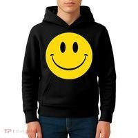 70s Yellow Smile Face Cute Happy Peace Smiling Face Kids Hoodie thumb 4