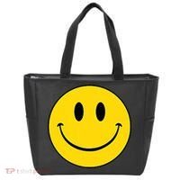 70s Yellow Smile Face Cute Happy Peace Smiling Face Tote Bag thumb 0