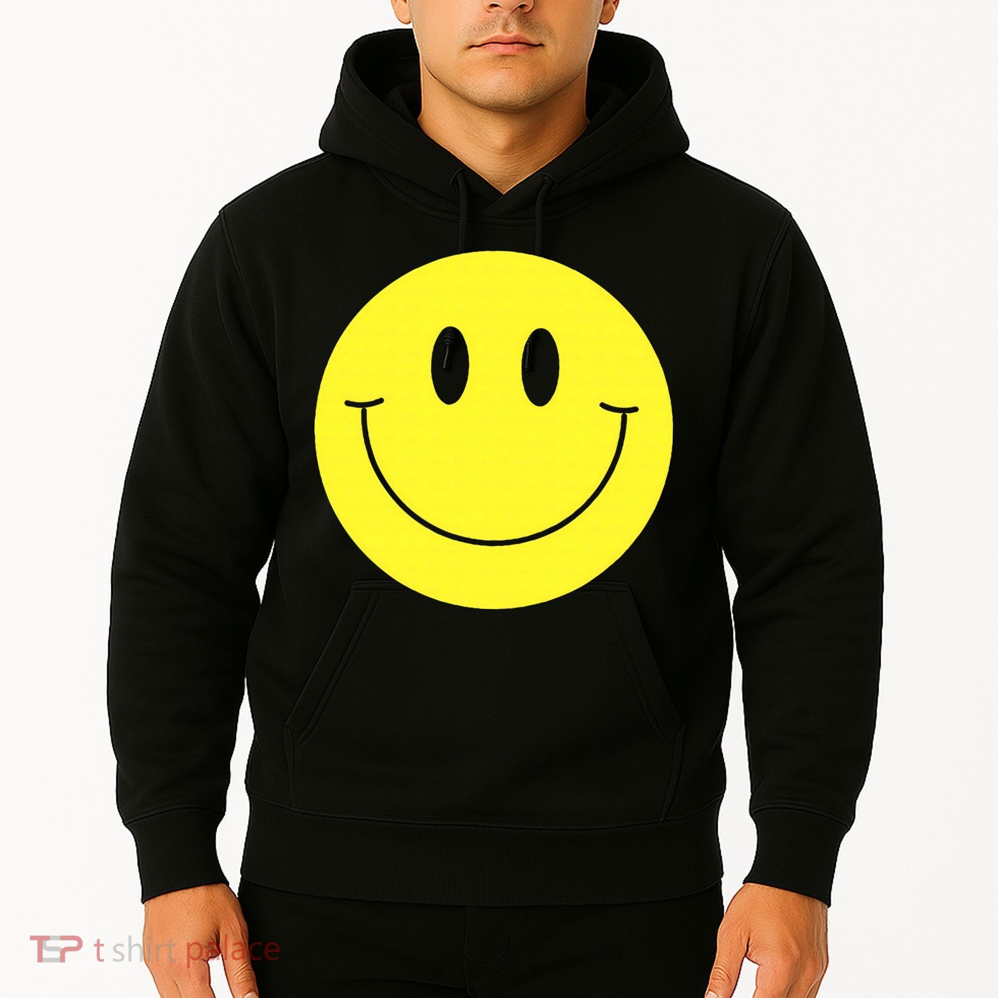 70s Yellow Smile Face Cute Happy Peace Smiling Face Hoodie