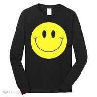 70s Yellow Smile Face Cute Happy Peace Smiling Face Long Sleeve Shirt thumb 0