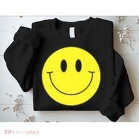 70s Yellow Smile Face Cute Happy Peace Smiling Face Sweatshirt thumb 2