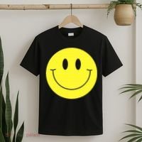 70s Yellow Smile Face Cute Happy Peace Smiling Face T-Shirt thumb 2