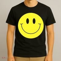 70s Yellow Smile Face Cute Happy Peace Smiling Face T-Shirt thumb 3