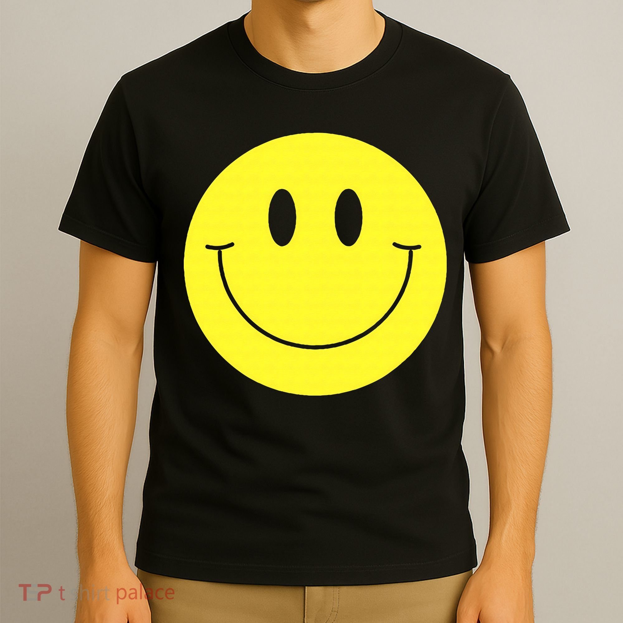 70s Yellow Smile Face Cute Happy Peace Smiling Face T-Shirt