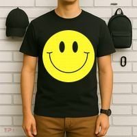 70s Yellow Smile Face Cute Happy Peace Smiling Face T-Shirt thumb 6