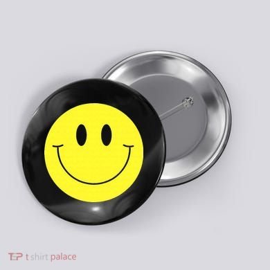 70s Yellow Smile Face Cute Happy Peace Smiling Face Button