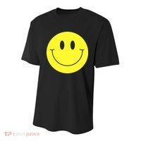70s Yellow Smile Face Cute Happy Peace Smiling Face Youth Performance Sprint T-Shirt thumb 0
