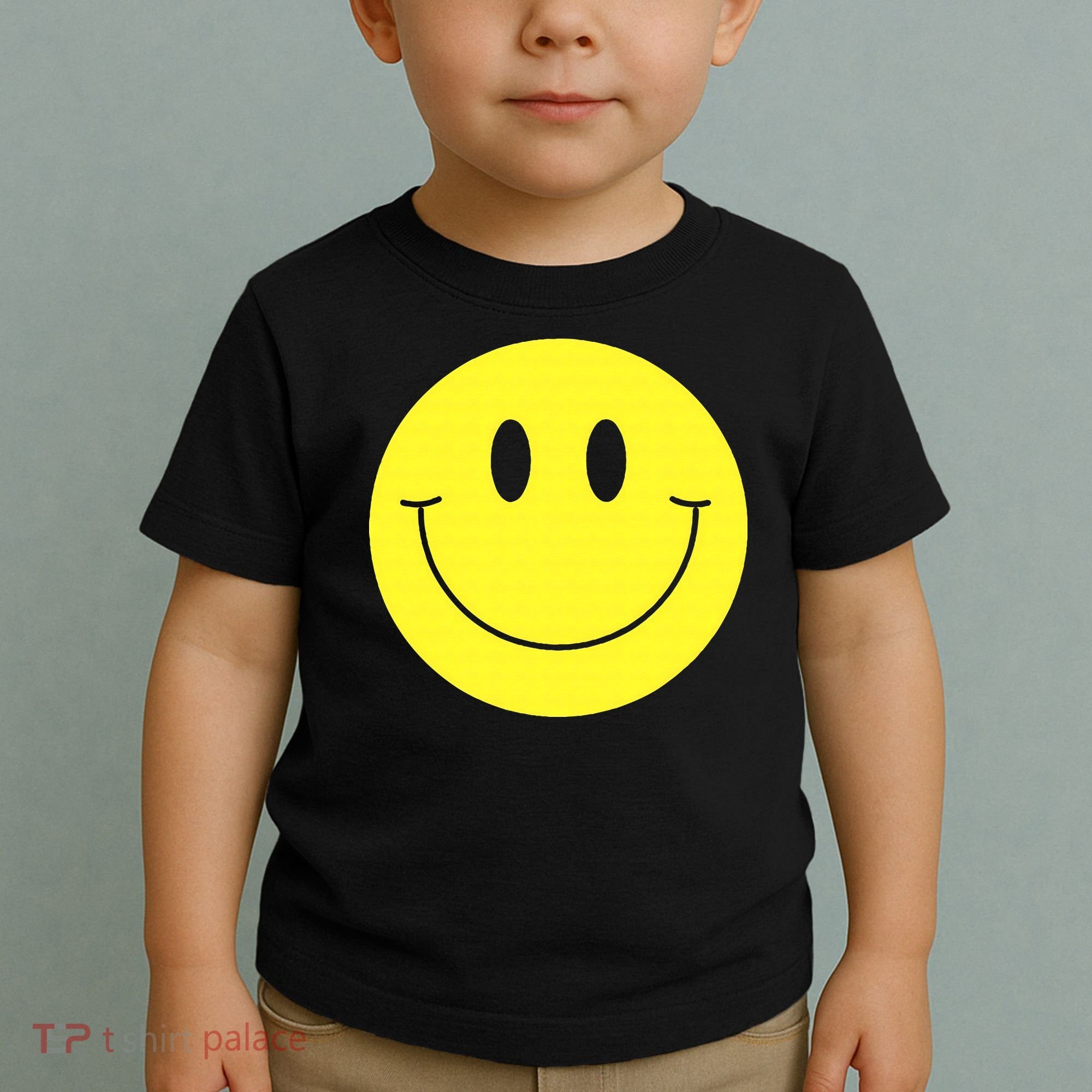 70s Yellow Smile Face Cute Happy Peace Smiling Face Toddler T-Shirt