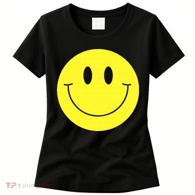 70s Yellow Smile Face Cute Happy Peace Smiling Face Women's T-Shirt