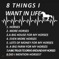 8 Things I Want In Life Horses Funny Women's Tank Top thumb 5